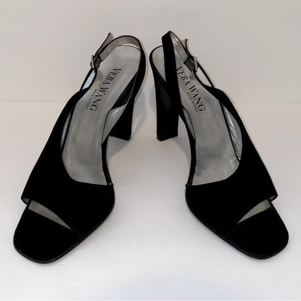 Vera Wang black suede heels
